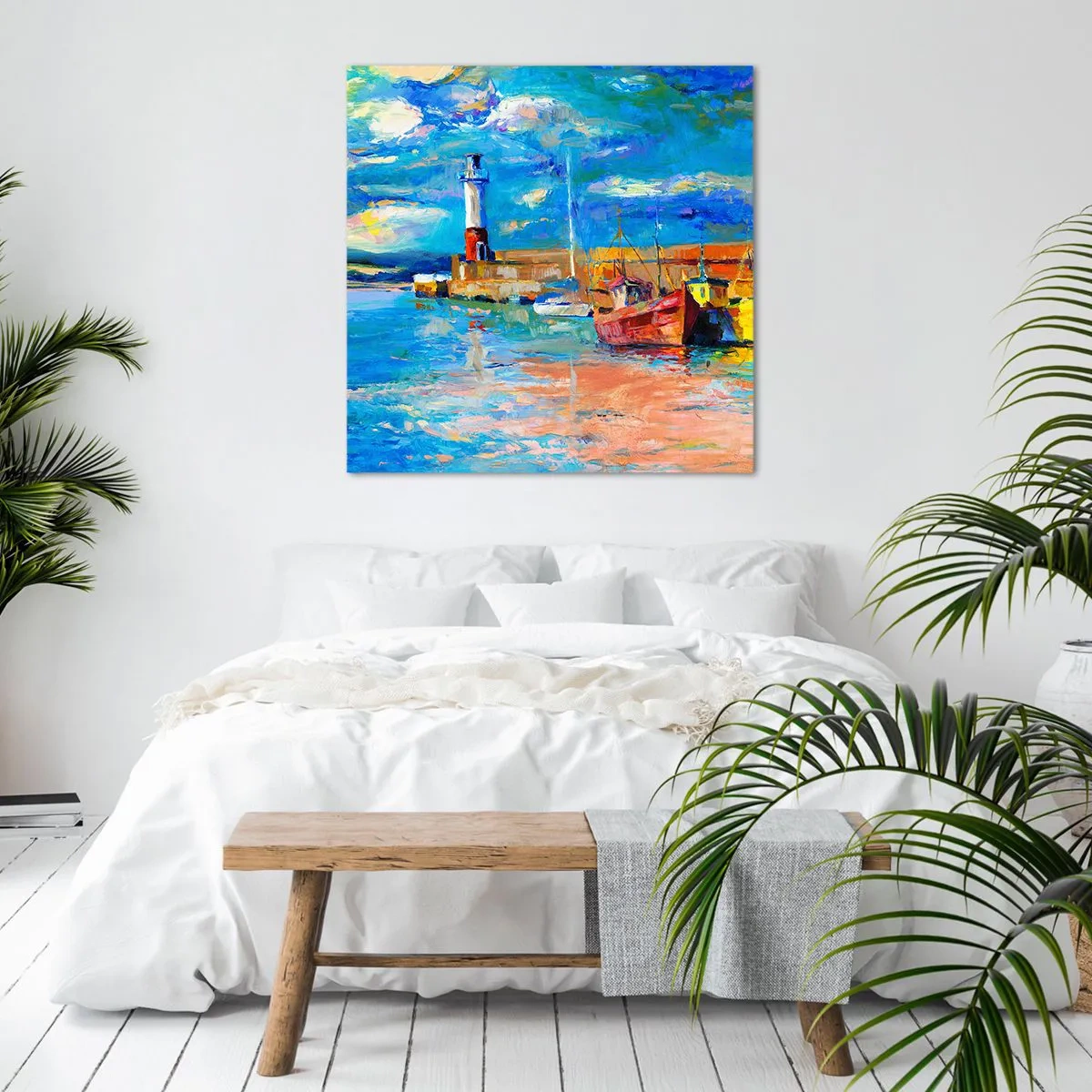 Quadro em tela - Tarde na baía do arco-íris - 30x30 cm