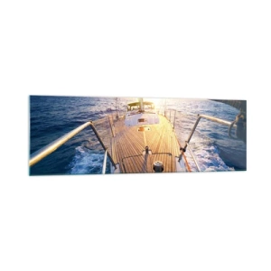 Quadro em vidro - Correr sobre as ondas - 160x50 cm