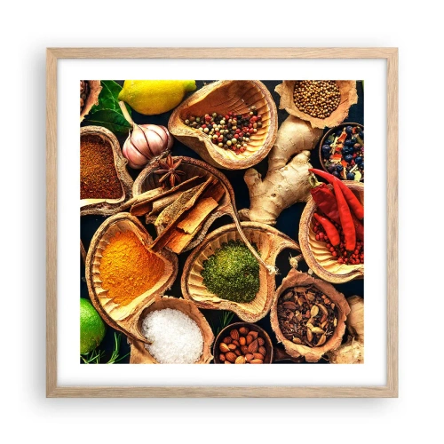 Pôster com moldura de carvalho claro - Leve o que quiser - 50x50 cm