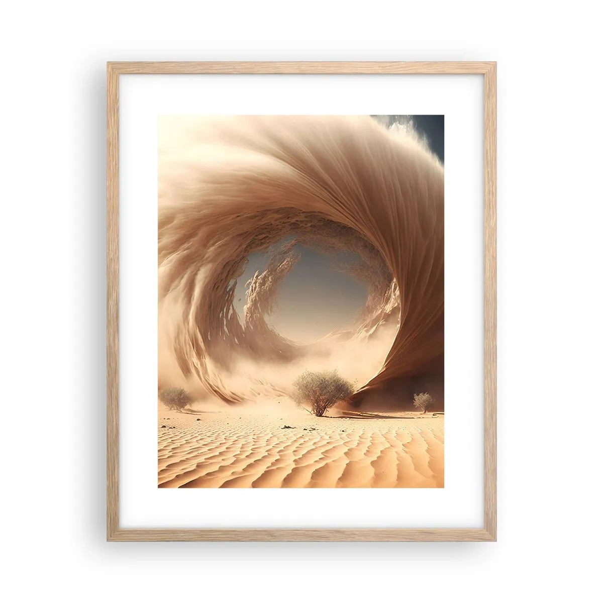 Pôster com moldura de carvalho claro - Portal aberto - 40x50 cm