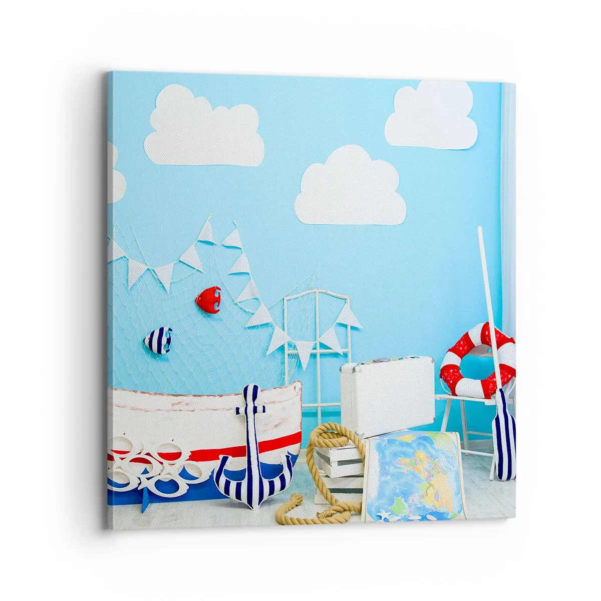 Quadro em tela - Saudade infantil da aventura - 70x70 cm