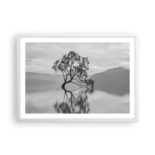 Pôster em moldura branca - Existe um país assim - 70x50 cm