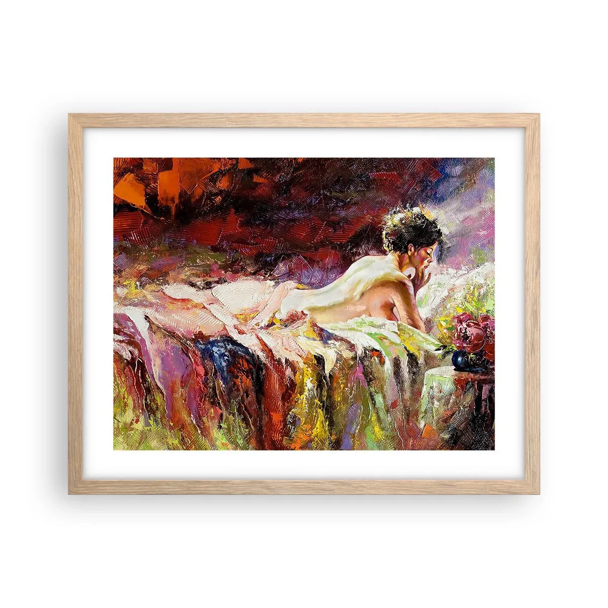 Pôster com moldura de carvalho claro - Vênus pensativa - 50x40 cm