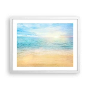 Pôster em moldura branca - Grande azul - 50x40 cm