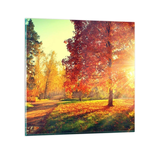 Quadro em vidro - O vermelho é lindo - 30x30 cm