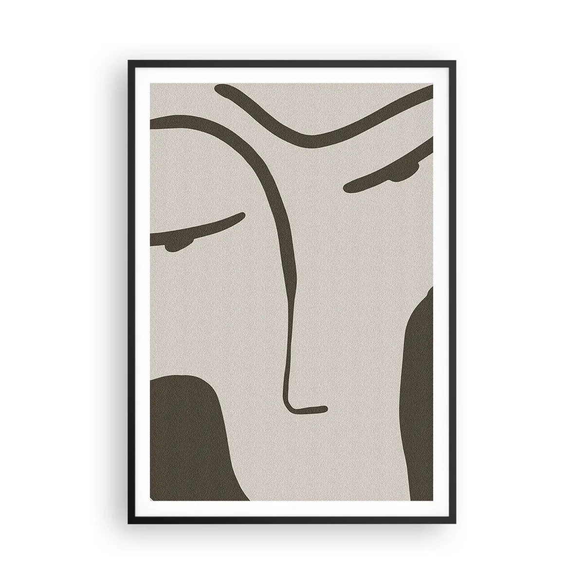 Pôster com moldura preta - Como uma pintura de Modigliani - 70x100 cm