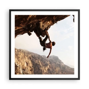 Pôster com moldura preta - O mundo encolhido num punhado de rochas - 60x60 cm