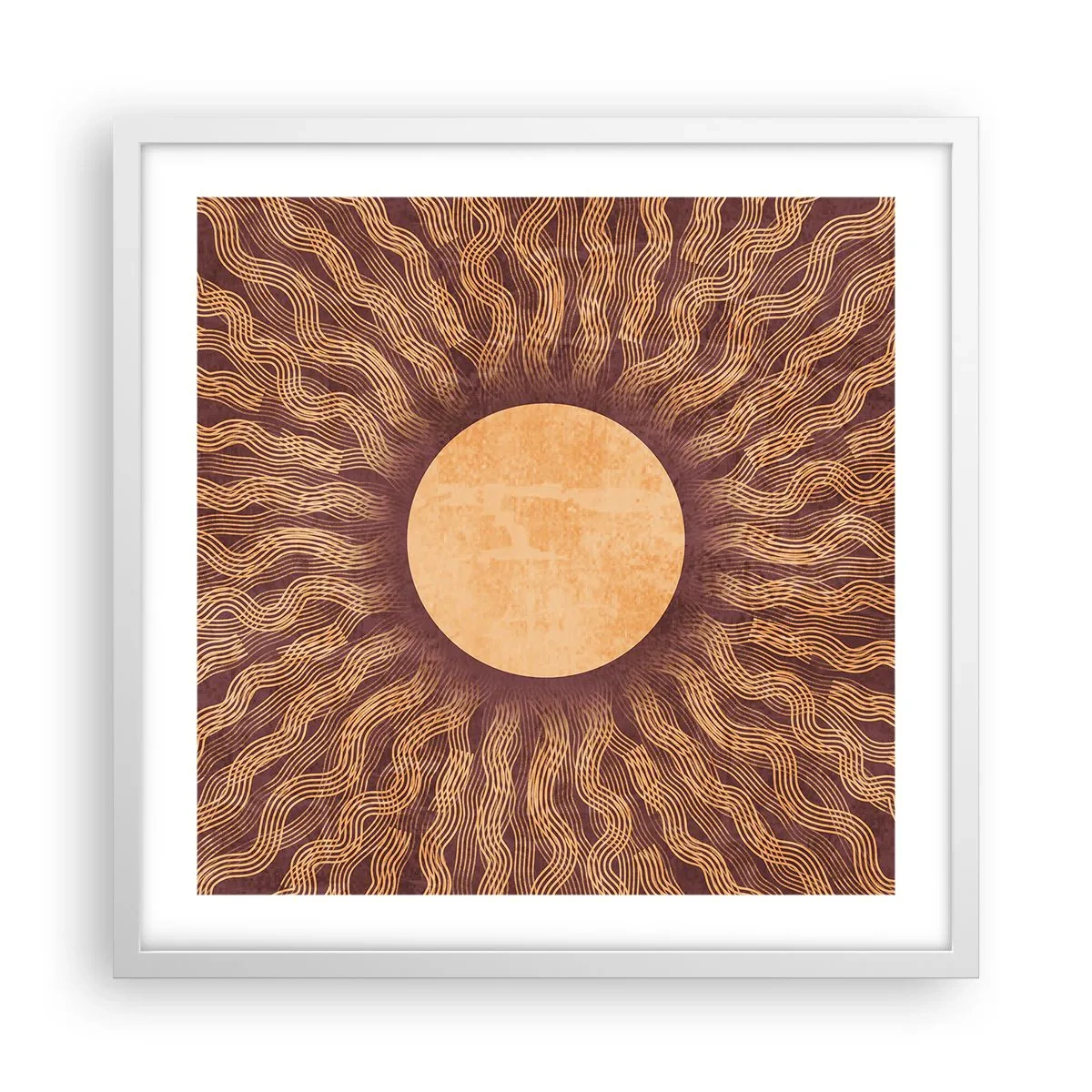 Pôster em moldura branca - Ícone do sol - 50x50 cm
