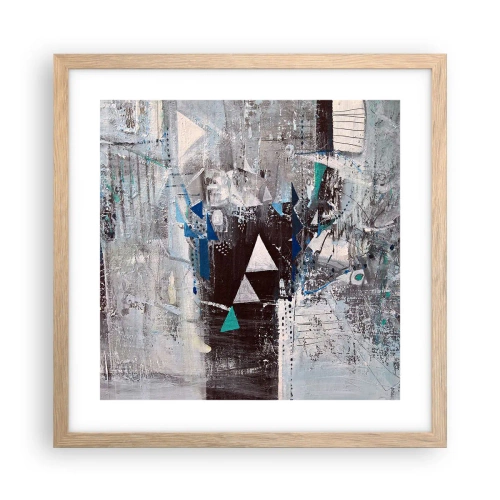 Pôster com moldura de carvalho claro - A ordem superior dos triângulos - 40x40 cm