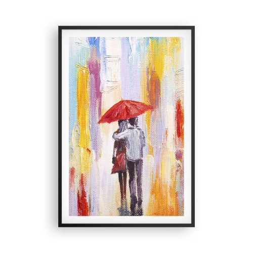 Pôster com moldura preta - Que continue a chover - 61x91 cm