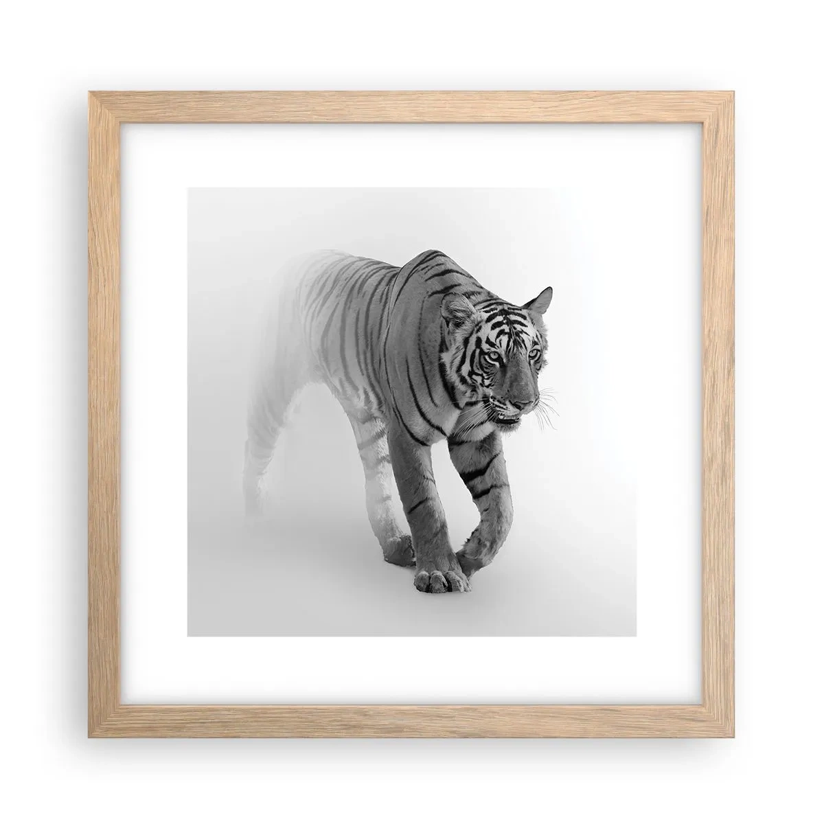 Pôster com moldura de carvalho claro - À espreita na névoa - 30x30 cm