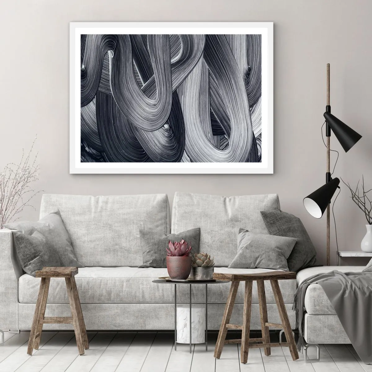 Pôster em moldura branca - A fluidez da realidade - 40x30 cm