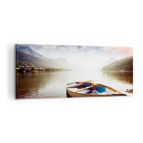 Quadro em tela - Sobre águas grandes e límpidas - 100x40 cm