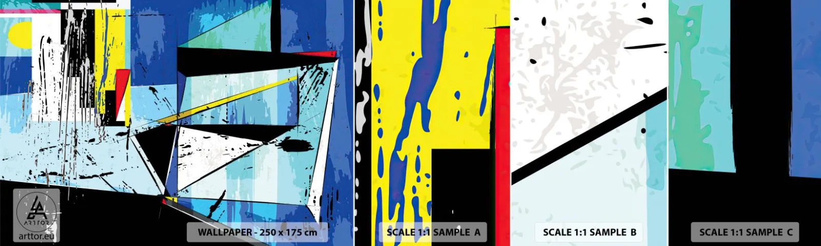 Amostra de Papel de Parede Standard Eco - Olhar por um outro ângulo... - Abstração, Pedaço, Padrão Moderno - 100x30 cm