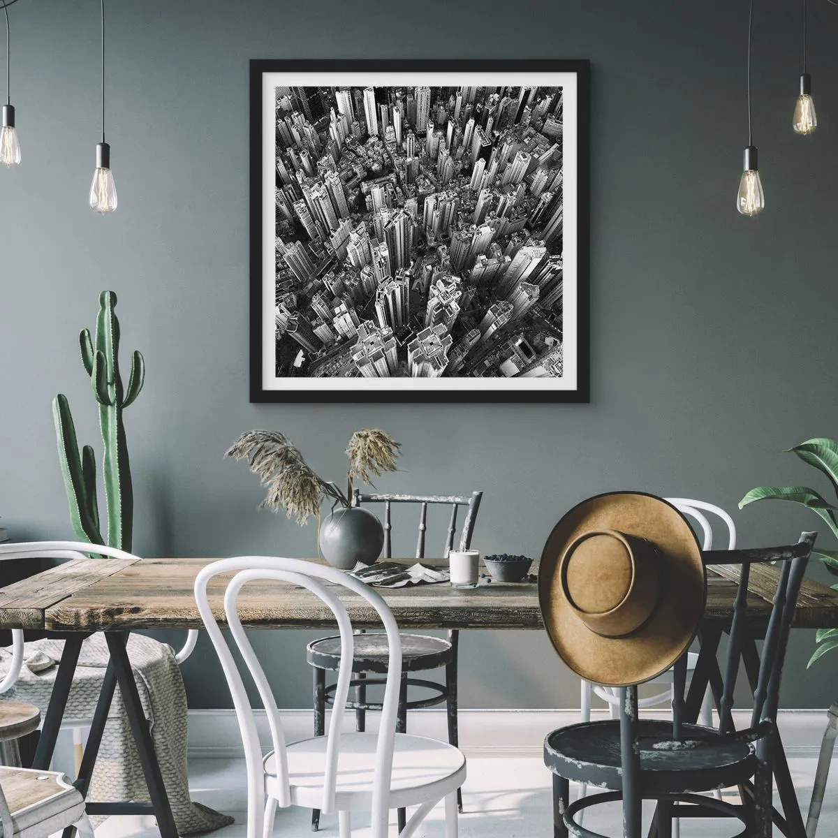 Pôster com moldura preta - Ainda mais alto e mais alto - 50x50 cm