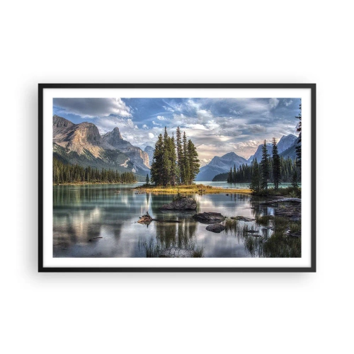 Pôster com moldura preta - Por águas grandes e límpidas… - 91x61 cm