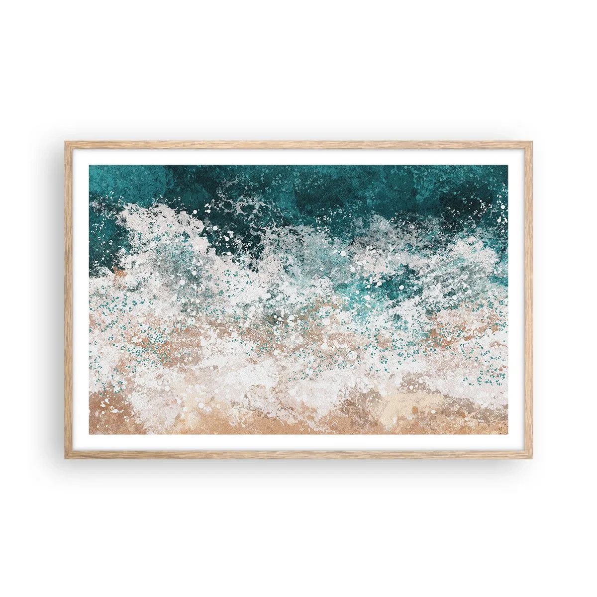 Pôster com moldura de carvalho claro - Histórias do mar - 91x61 cm