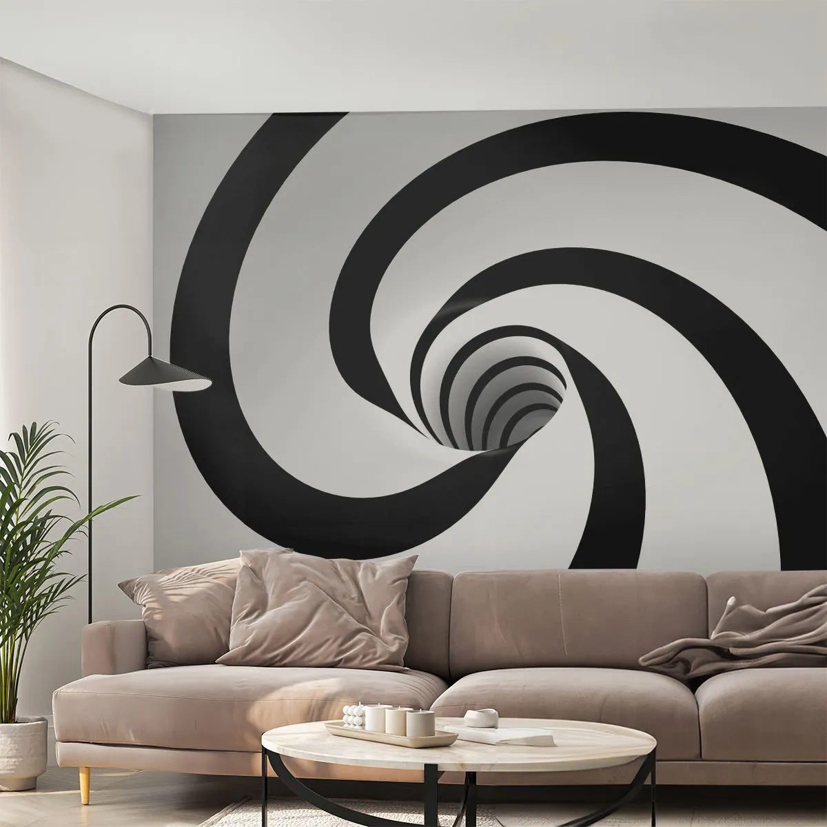 Papel de Parede Autocolante Deluxe Sticker - Deixar levar-se pelo vórtice - Abstração, 3D, Vórtice - 250x175 cm