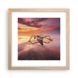Pôster com moldura de carvalho claro - A calma de uma noite tropical - 30x30 cm