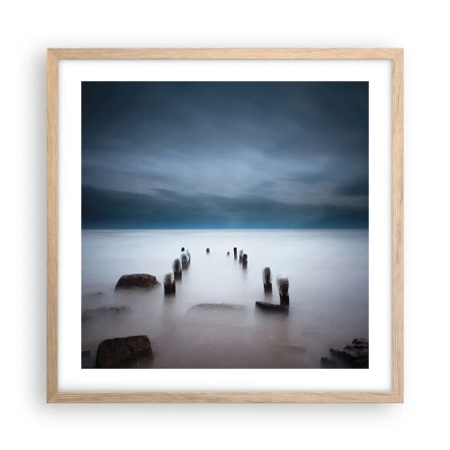 Pôster com moldura de carvalho claro - Lago pensativo - 50x50 cm
