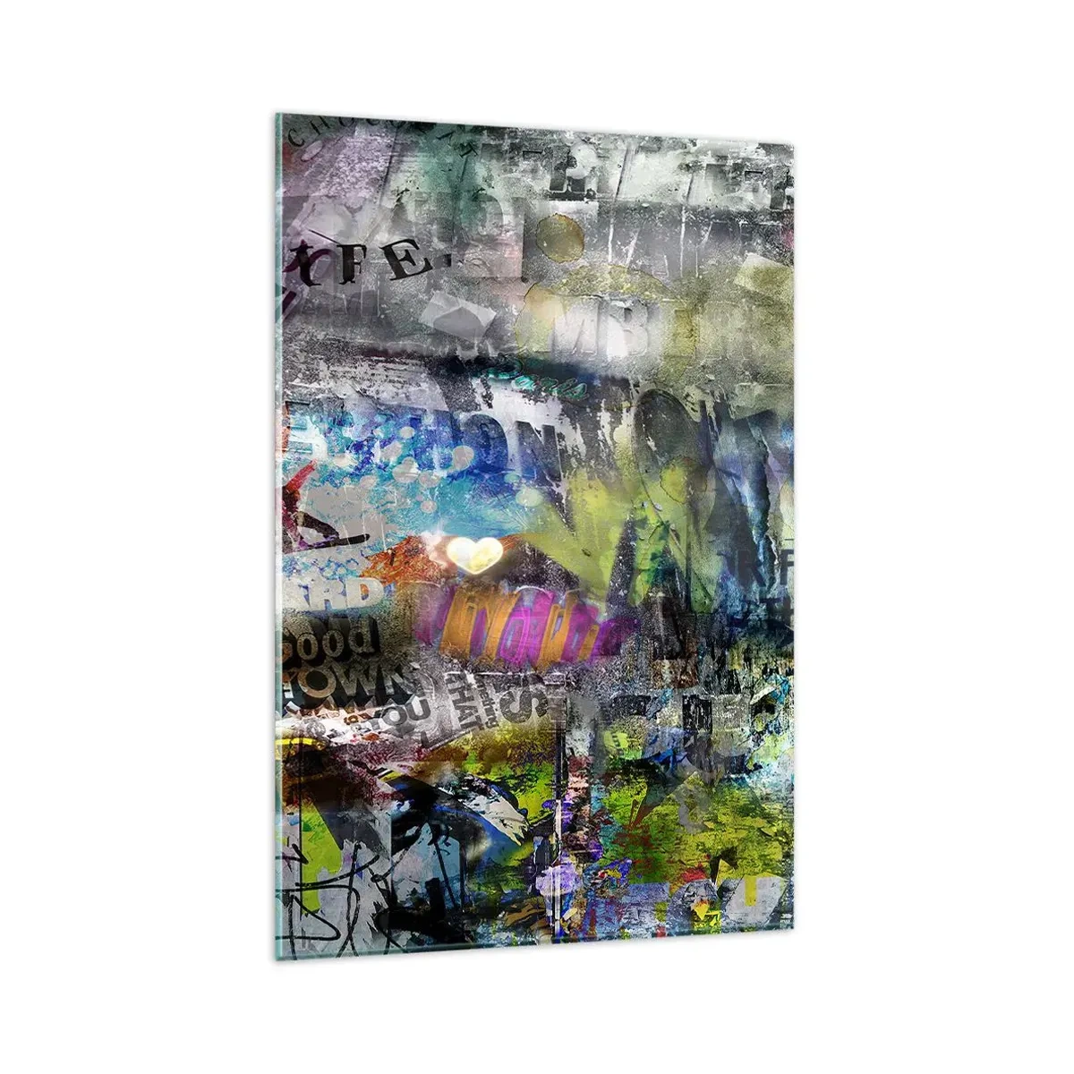 Quadro em vidro - Colagem de memórias - 80x120 cm