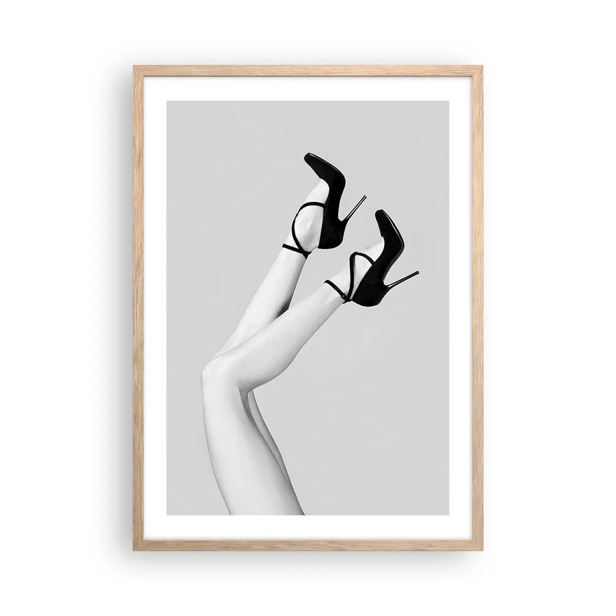 Pôster com moldura de carvalho claro - De cabeça para baixo - 50x70 cm
