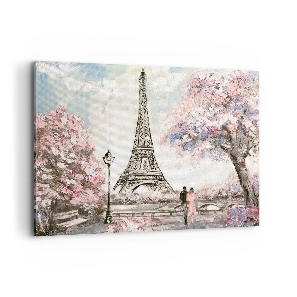 Quadro em tela - Caminhada de abril por Paris - 120x80 cm