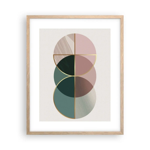 Pôster com moldura de carvalho claro - Círculo entre círculos… - 40x50 cm
