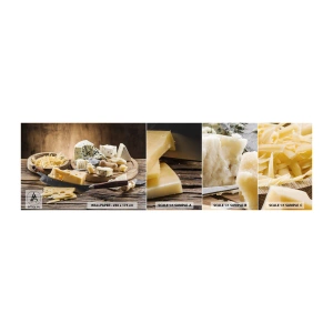 Amostra de papel de parede autocolante Deluxe Sticker - Sorria para o queijo - Gastronomia, Tábua de queijos, Culinária - 100x30 cm