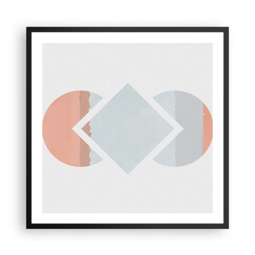 Pôster com moldura preta - A situação é clara - 60x60 cm