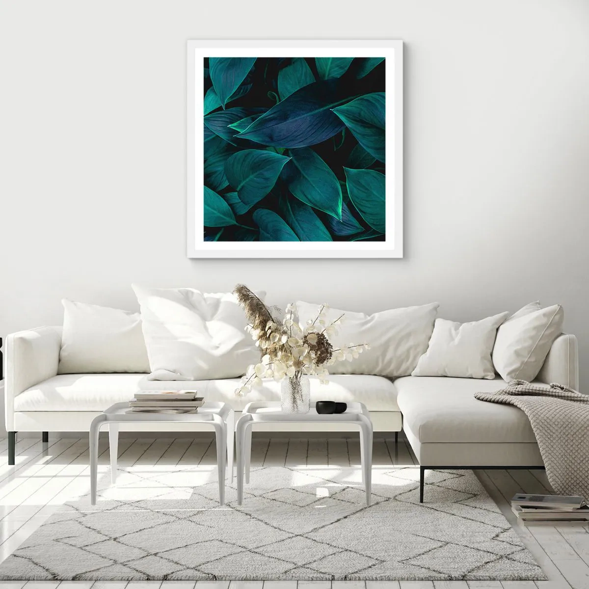 Pôster em moldura branca - Verde em si - 50x50 cm