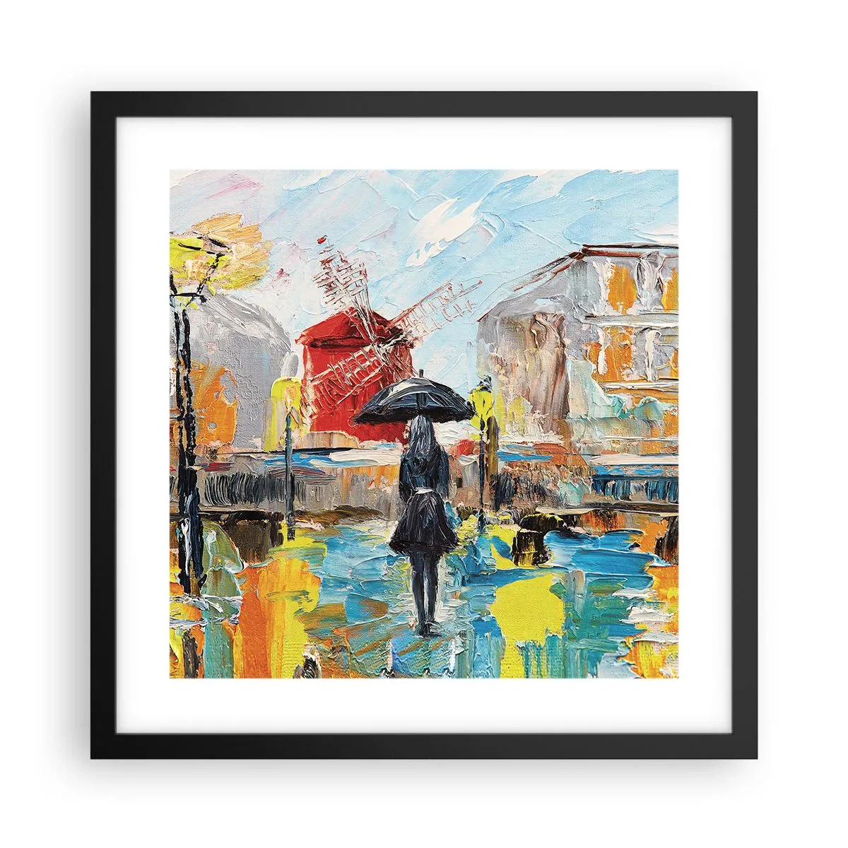 Pôster com moldura preta - Lendas parisienses - 40x40 cm