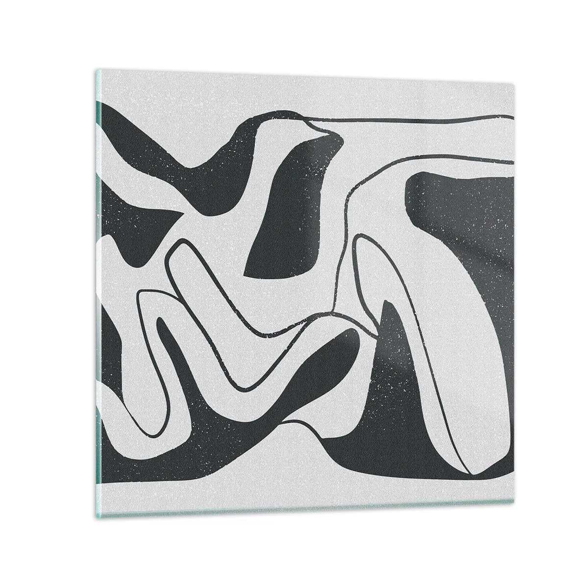 Quadro em vidro - Labirinto abstrato divertido - 30x30 cm