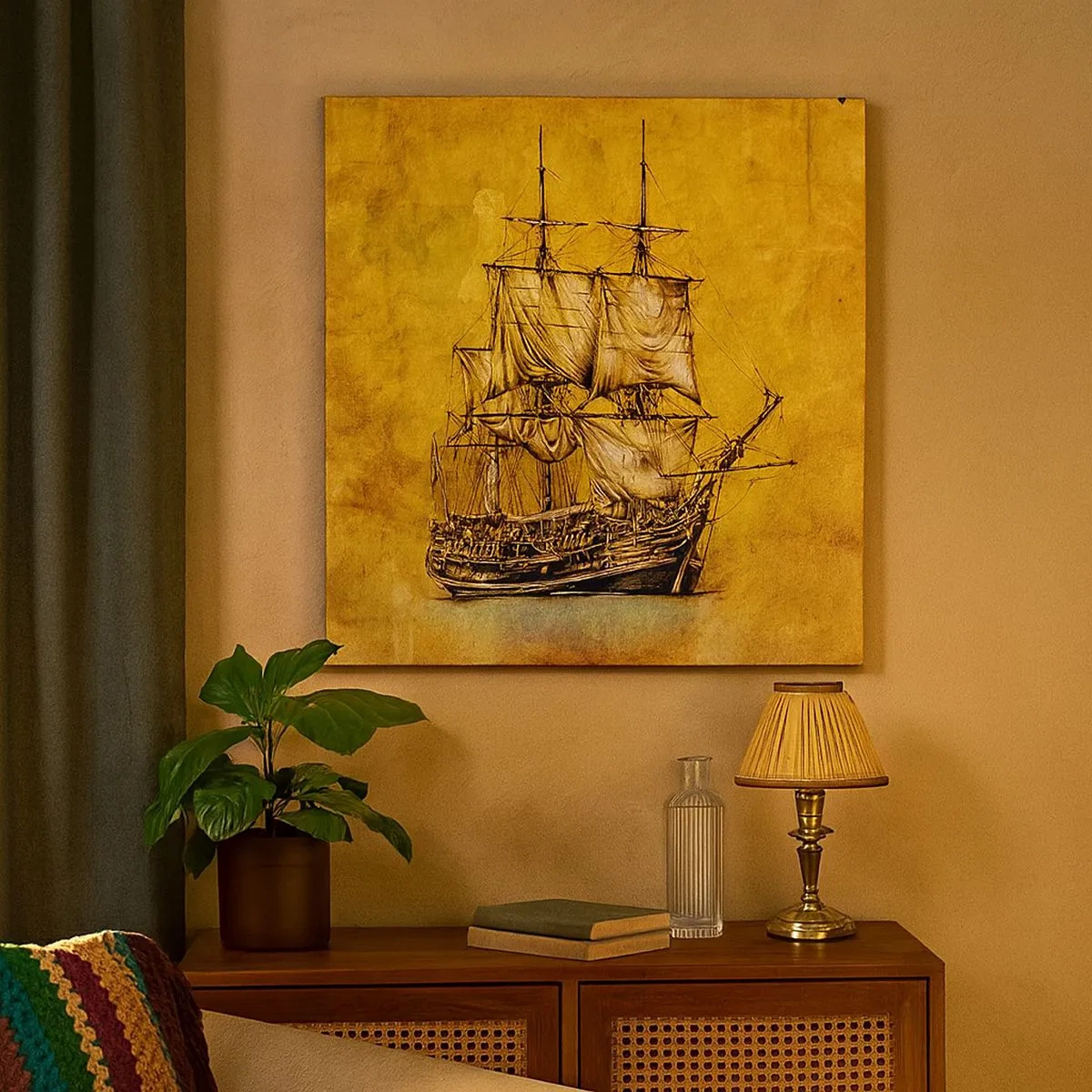 Quadro em tela - Direção Tortuga! - 30x30 cm