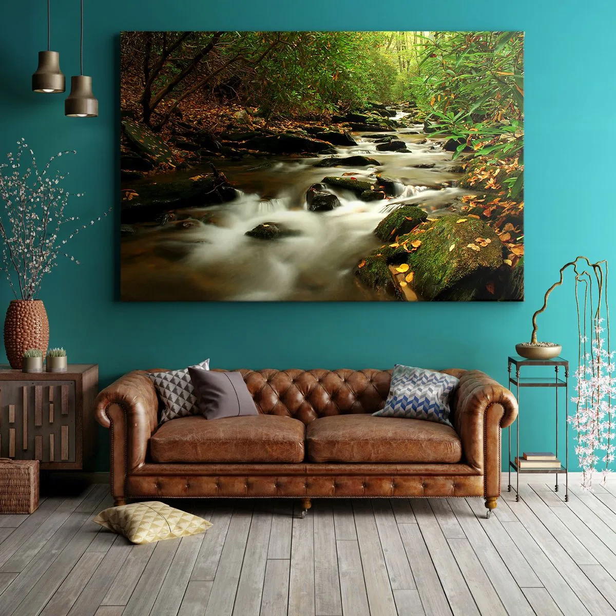 Quadro em tela - Como prata líquida - 120x80 cm