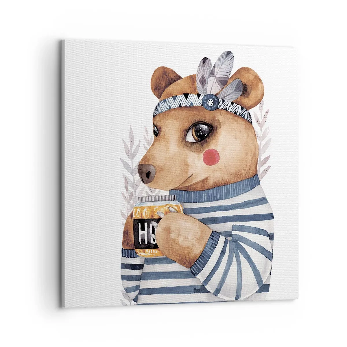 Quadro em tela - Doce ursa - 50x50 cm