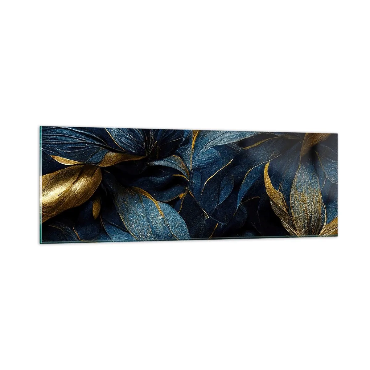 Quadro em vidro - Forrado com ouro - 90x30 cm