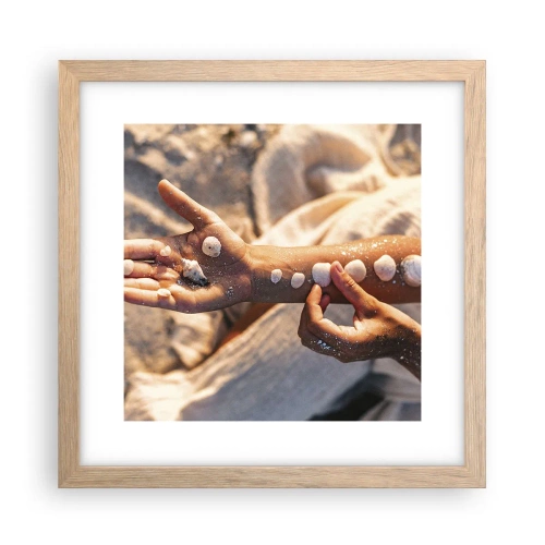 Pôster com moldura de carvalho claro - Beleza na ponta dos dedos - 30x30 cm