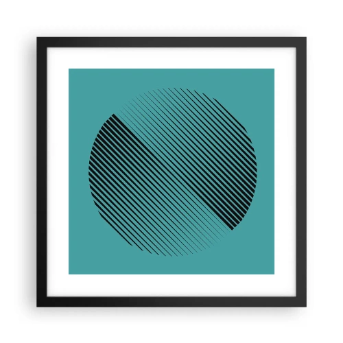 Pôster com moldura preta - Círculo – uma variação geométrica - 40x40 cm