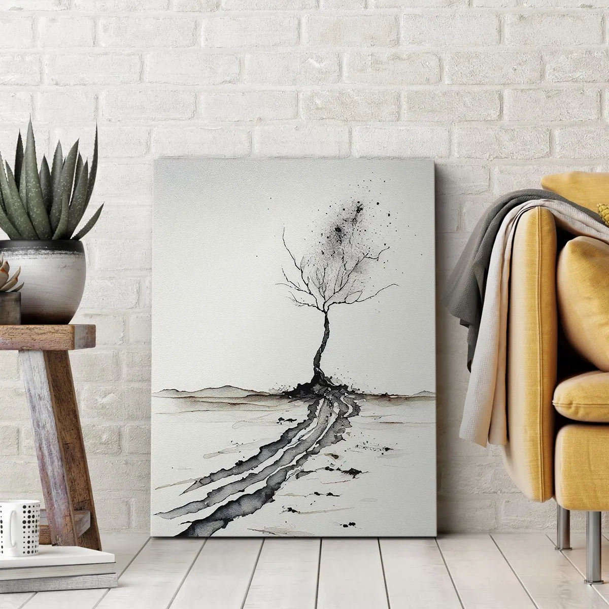 Quadro em tela - Melancolia de inverno - 65x120 cm