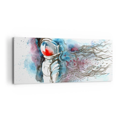 Quadro em tela - Sozinho com o espaço - 120x50 cm
