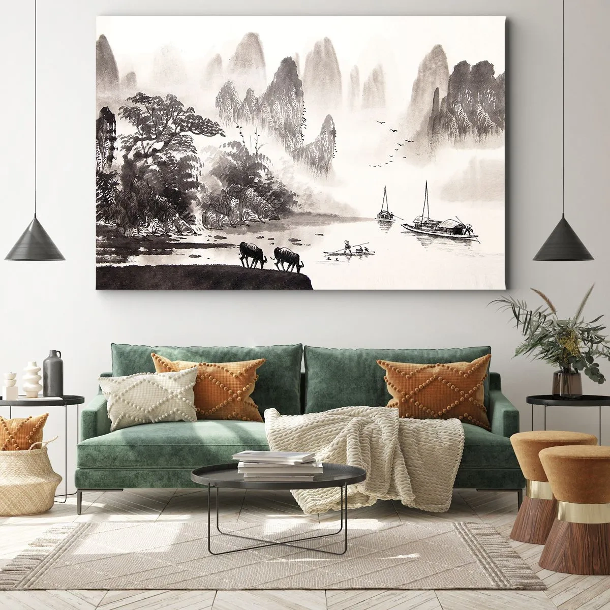 Quadro em tela - O cotidiano exótico do Oriente - 70x50 cm