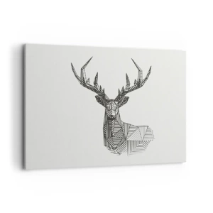 Quadro em tela - Veado em estilo cubista - 120x80 cm