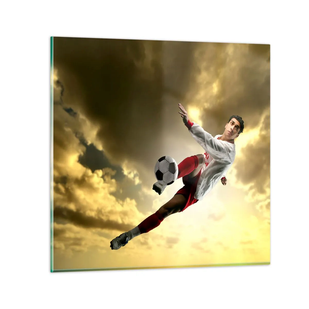 Quadro em vidro - O céu do futebol - 60x60 cm