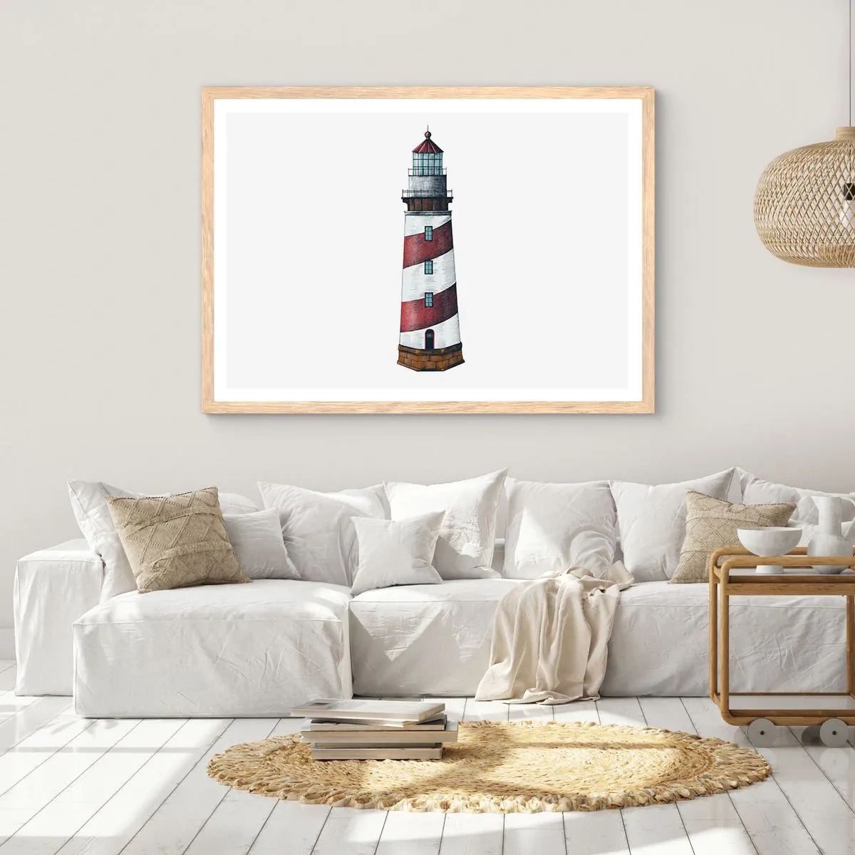 Pôster com moldura de carvalho claro - Sempre em guarda - 70x50 cm