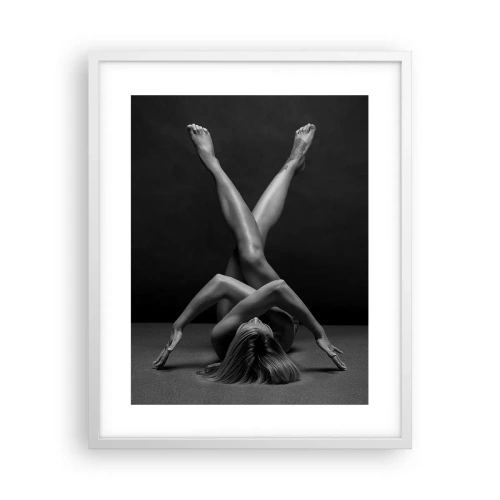 Pôster em moldura branca - Geometria da nudez - 40x50 cm