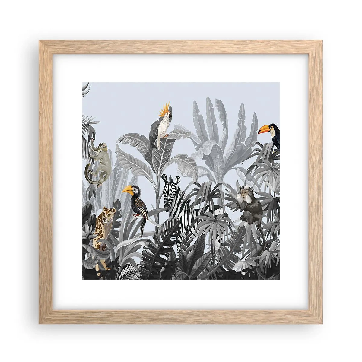 Pôster com moldura de carvalho claro - Conto de fadas africano - 30x30 cm