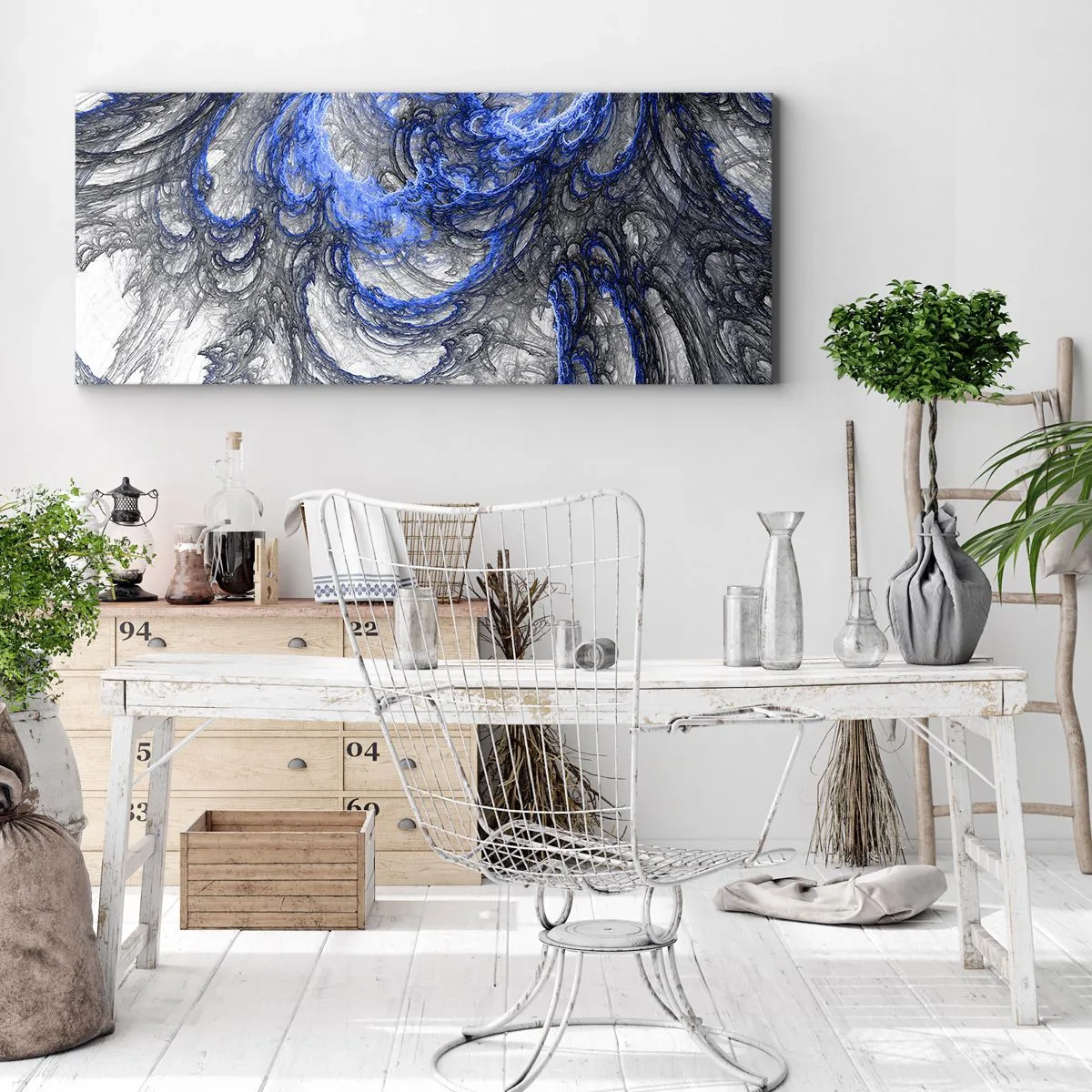 Quadro em tela - O nascimento de uma onda - 100x40 cm