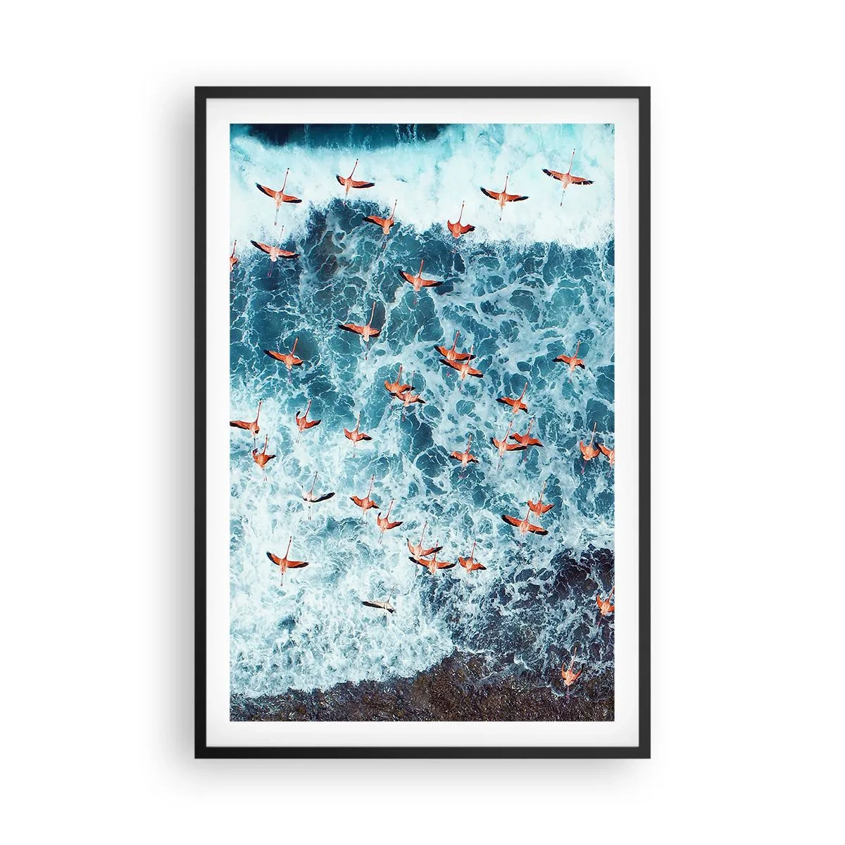 Pôster com moldura preta - Desfile à beira-mar - 61x91 cm