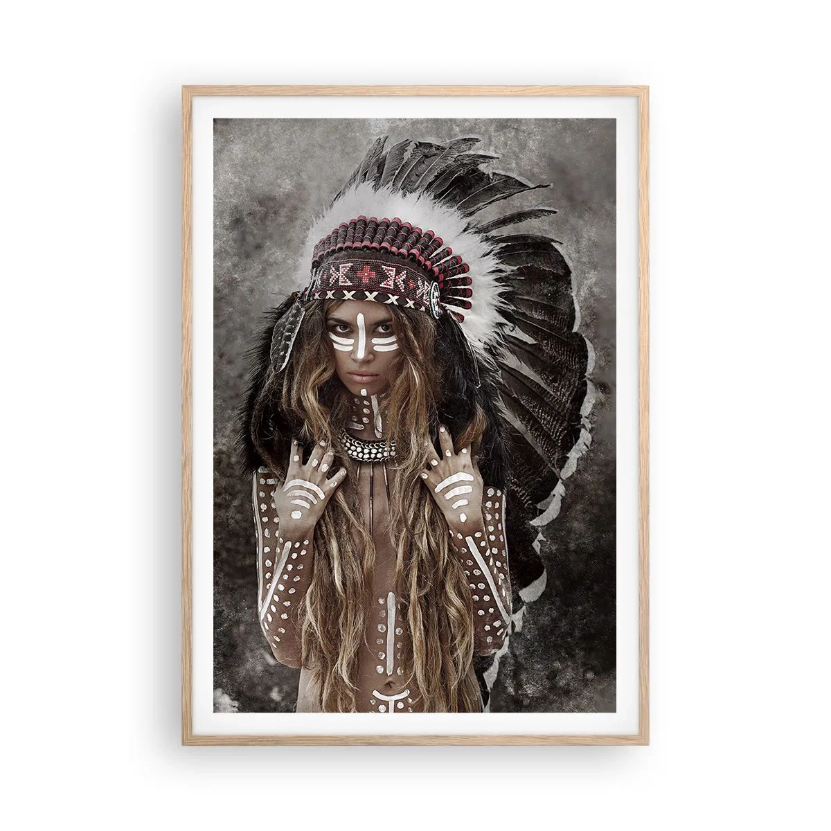 Pôster com moldura de carvalho claro - O segredo da força da tribo - 70x100 cm